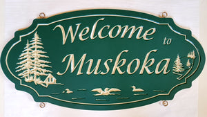 Large Custom Carved Sign (Double Sided) - Muskoka Fire Pits