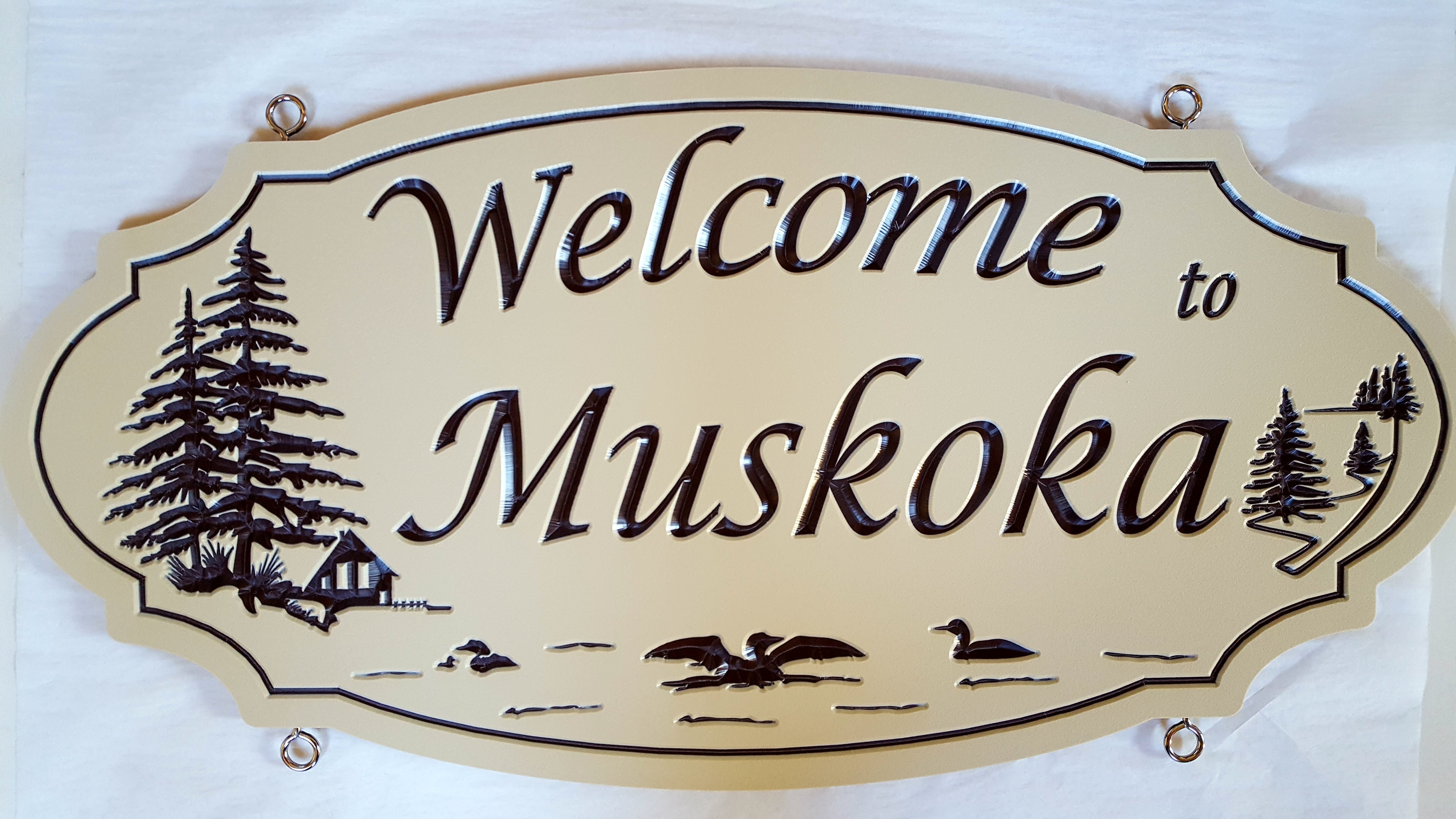 Large Custom Carved Sign (Double Sided) - Muskoka Fire Pits