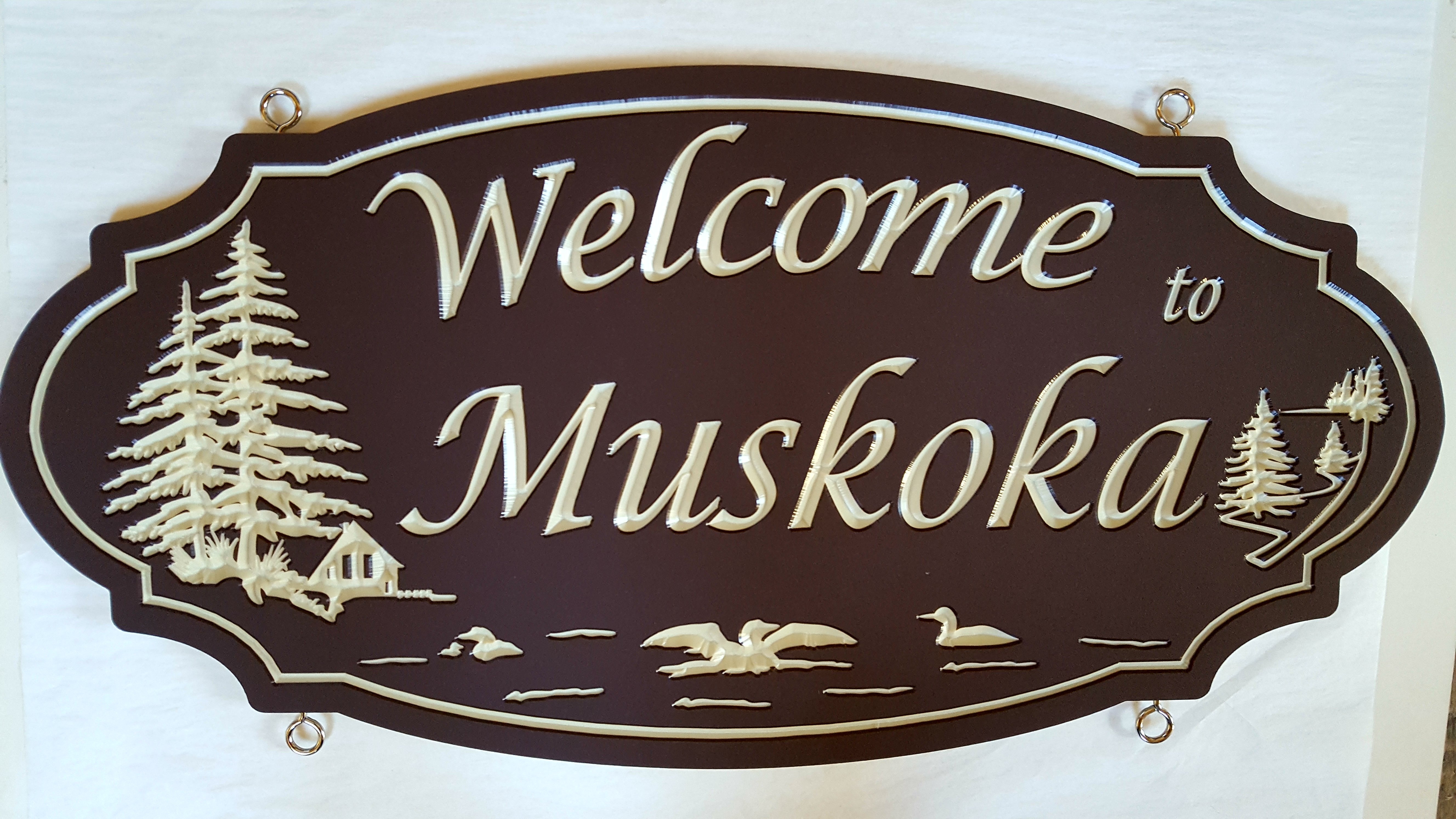 Large Custom Carved Sign (Double Sided) - Muskoka Fire Pits