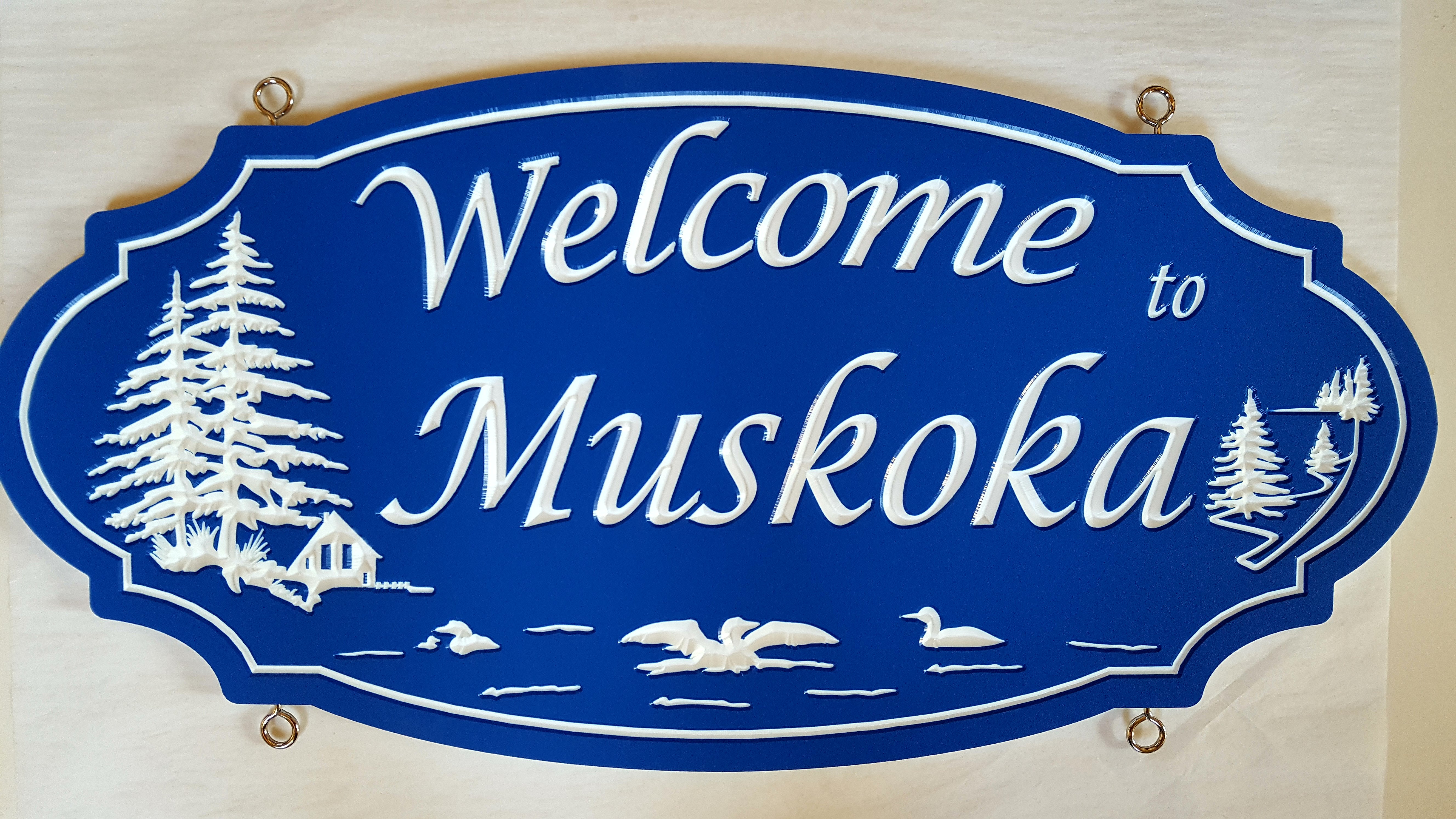 Large Custom Carved Sign (Double Sided) - Muskoka Fire Pits