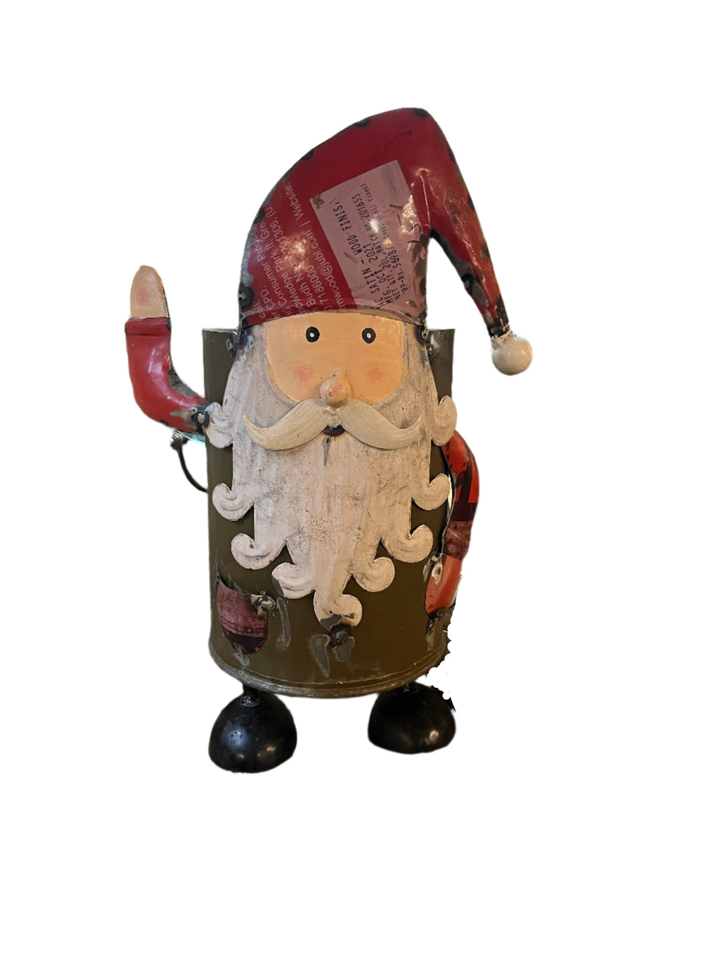 Ornament - metal Santa pail - Muskoka Fire Pits