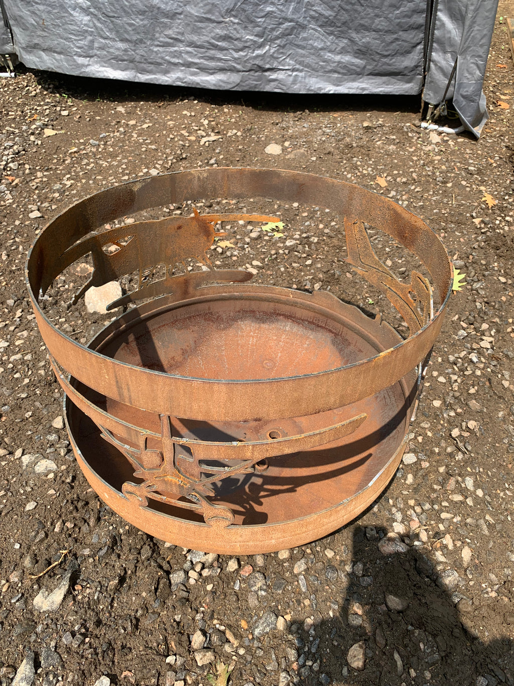 Standard Size Carved Fire Pit - Aviation Floatplane