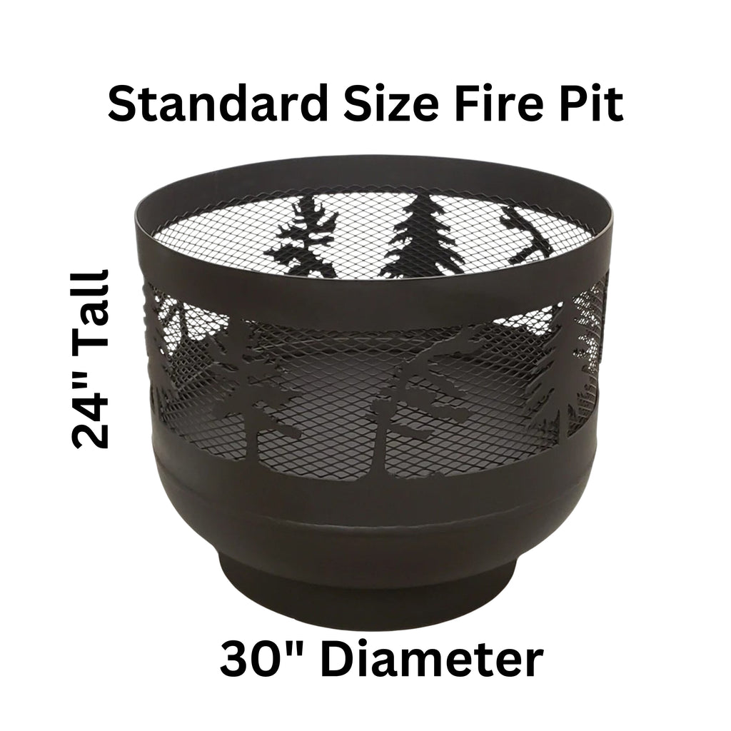 Standard Size Carved Fire Pit - Canoe