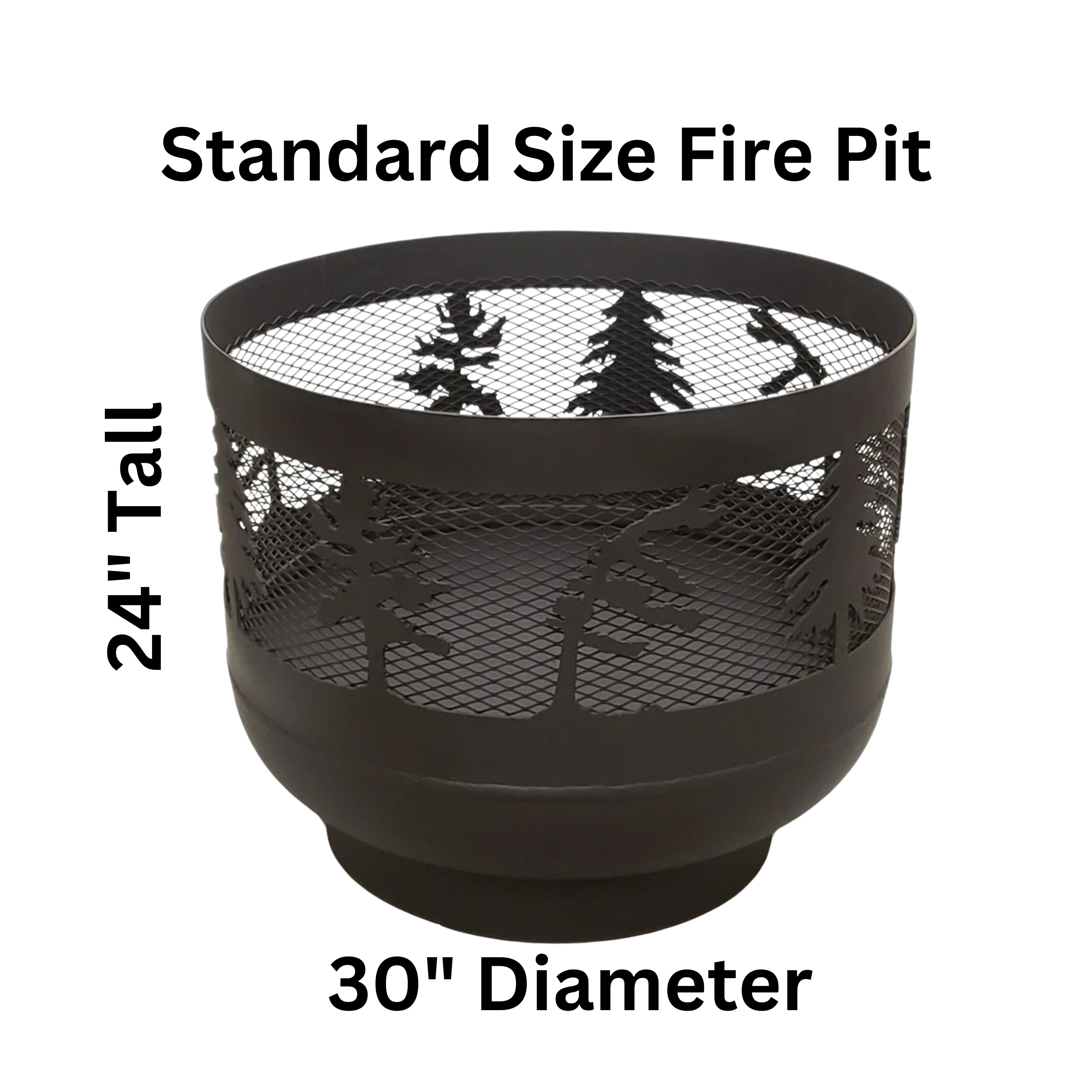 Standard Size Carved Fire Pit - Canoe