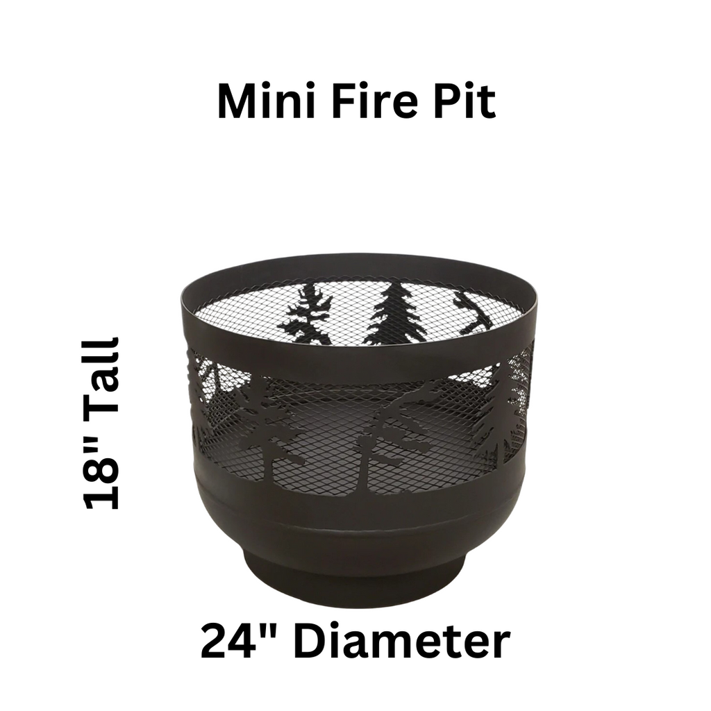 Mini Carved Fire Pit - Hummingbirds