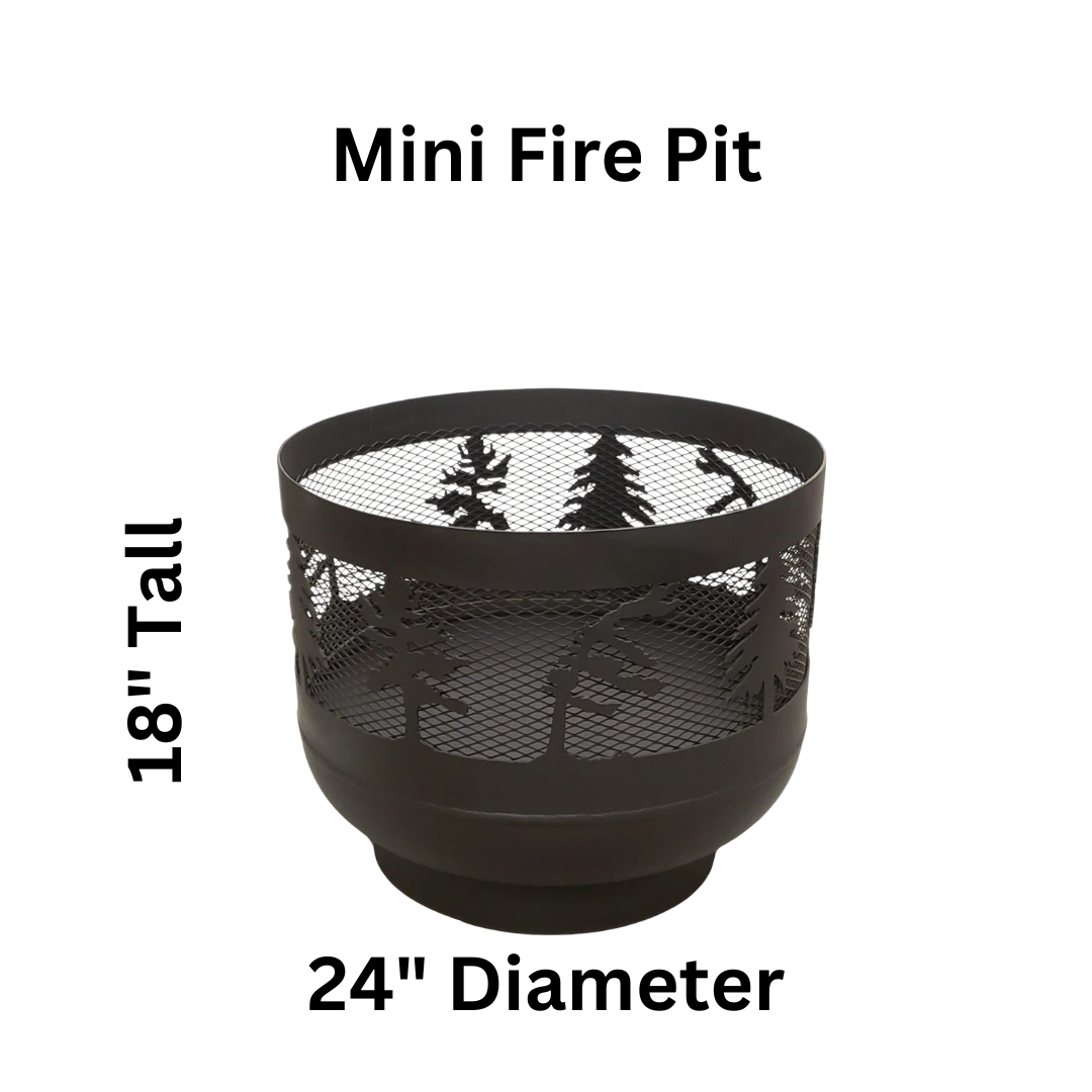 Mini Carved Fire Pit - Windswept Trees