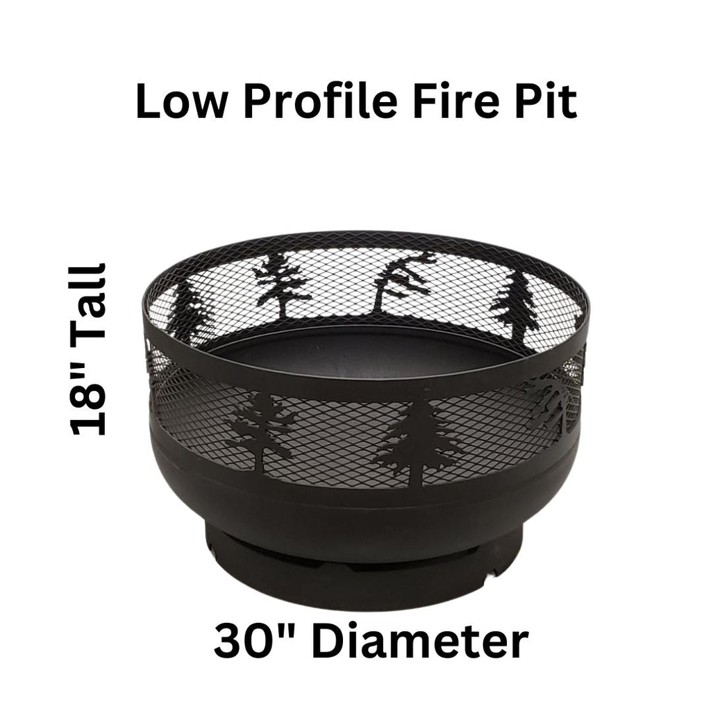 Low Profile Carved Fire Pit - Maple Leaf