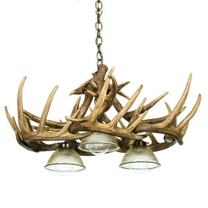 Whitetail Deer 10 Antler Chandelier with Downlights - Muskoka Fire Pits