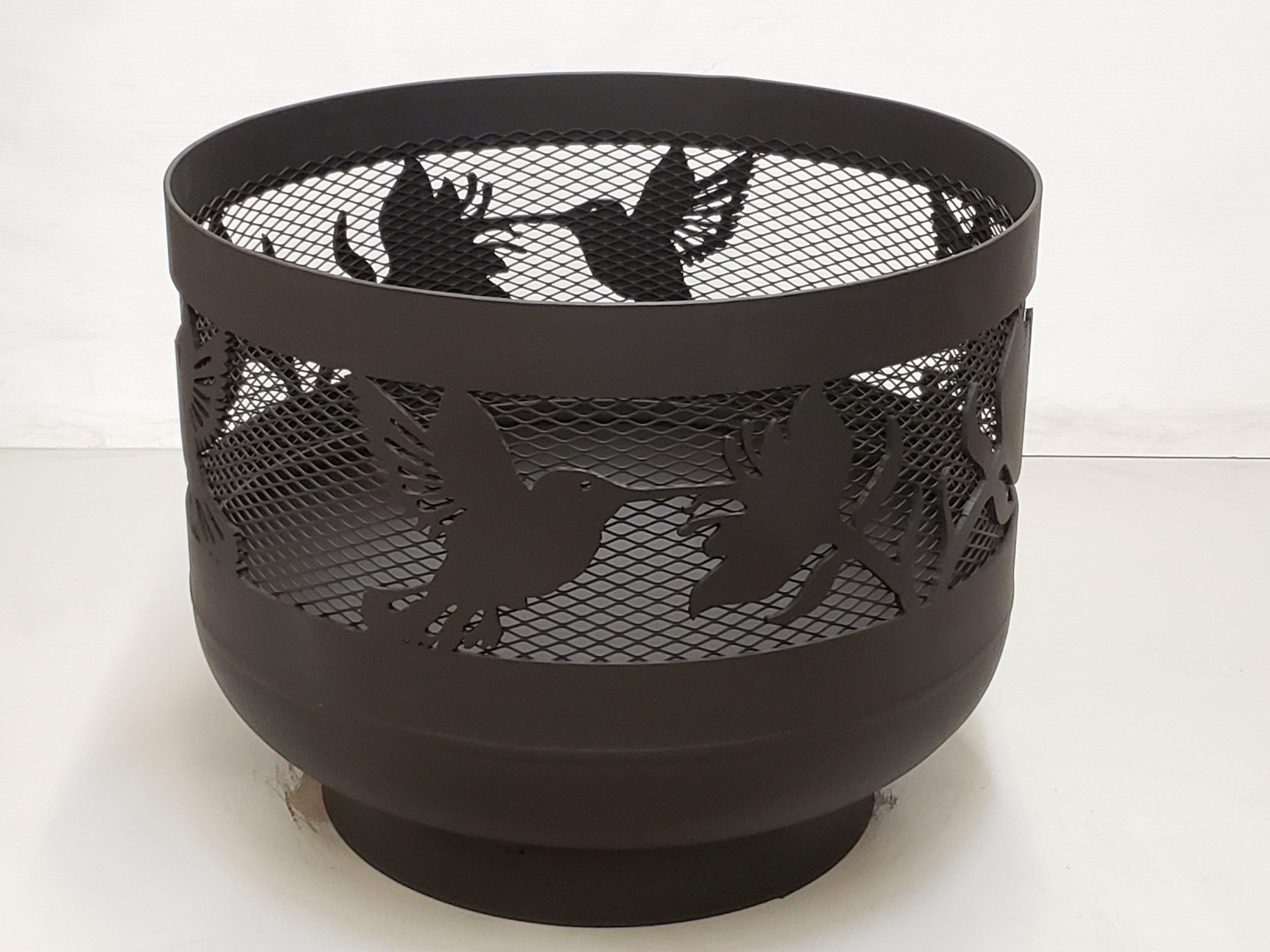 Mini Carved Fire Pit - Hummingbirds - Muskoka Fire Pits