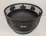 Load image into Gallery viewer, Low Profile Carved Fire Pit - Maple Leaf - Muskoka Fire Pits
