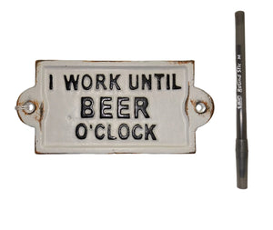 Cast Iron Sign: Beer O'clock - Muskoka Fire Pits