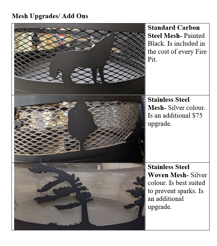 Mini Carved Fire Pit - Plain Straight Posts - Muskoka Fire Pits