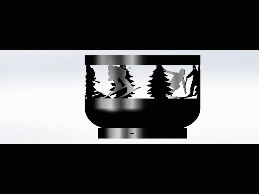 Standard Size Carved Fire Pit - Ski - Muskoka Fire Pits